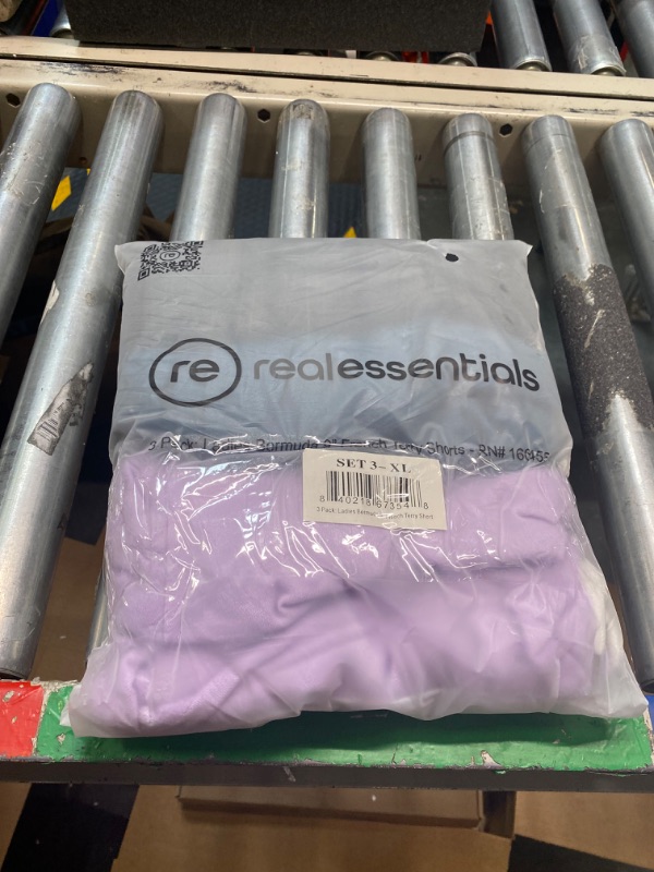 Photo 1 of Real Essentials 3 Pack: Womens Cotton French Terry 9" Bermuda Short Pockets-Casual Lounge Athletic (Available in Plus) Regular Fit X-Large 9" Inch Set 3