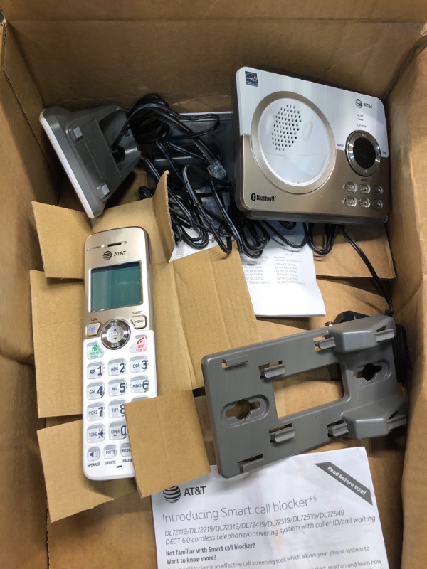 Photo 3 of ***USED***FOR PARTS ONLY***SOLD AS IS ALL SALE ARE FINAL***NO RETURNS*** AT&T DL72219 DECT 6.0 2-Handset Cordless Phone for Home with Connect to Cell, Call Blocking, 1.8" Backlit Screen, Big Buttons, intercom, and Unsurpassed Range