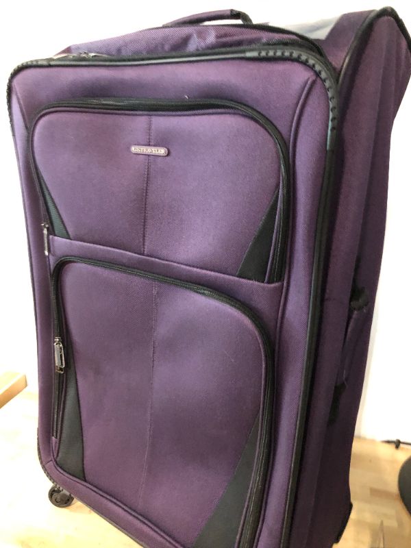 Photo 2 of ****USED**NEED TO BE CLEANED** U.S. Traveler Rio Lightweight Carry-On Suitcase 28" Softside Expandable Design, Durable, Business and Travel, Purple, Set