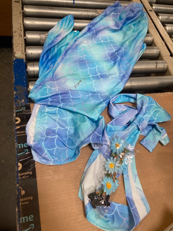Photo 1 of ***DAMAGE***
***DANADO***
Mermaid Tails,Mermaid Tails for Swimming Girls Swimsuit Princess Bikini Set Bathing Suit Swimmable Costume (No Monofin) 7-8 Years Blue Cyan