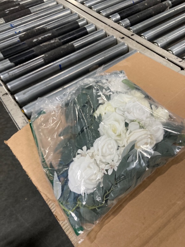 Photo 2 of ****USED** 2 Pack Artificial Wedding Arch Flowers, 28”/20” Floral Swag Arrangement Set, Wedding Welcome Signs Floral Decorations Kit for Ceremony Reception, Backdrop Table Decor, Drap Not Included
