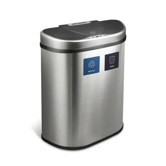 Photo 1 of ***SIMILAR***
NINESTARS DZT-50-28 Automatic Touchless Motion Sensor Rectangular Trash Can, 13 Gal, Black Trim
