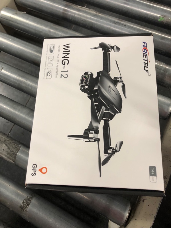 Photo 2 of ***USED** ***SCRATCHED BLADES**Drones with Camera for Adults 4K GPS - B12 Under 250g, Brushless Motor, Smart Return Home, Follow Me, Waypoint Fly, 50 Mins Long Flight, Lightweight and Foldable Drone for Beginner Metallic grey