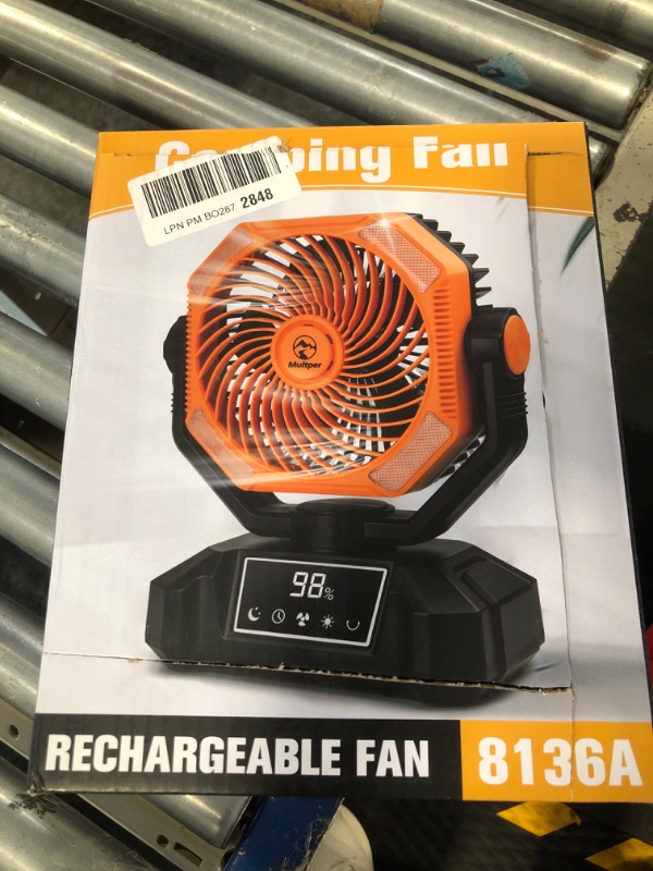 Photo 3 of 20000mAh Camping Fan Rechargeable, 5 Speed Powerful Battery Operated Fan for Camping, Oscillating Fan with LED Lantern, USB Table Fan with Remote Control for Camping Hiking Fishing Travel Jobsite