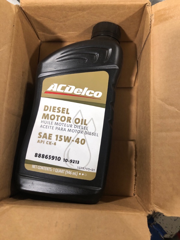 Photo 2 of ACDelco Gold 10-9213 15W-40 CK-4 Diesel Motor Oil - 1 qt (Pack of 12)