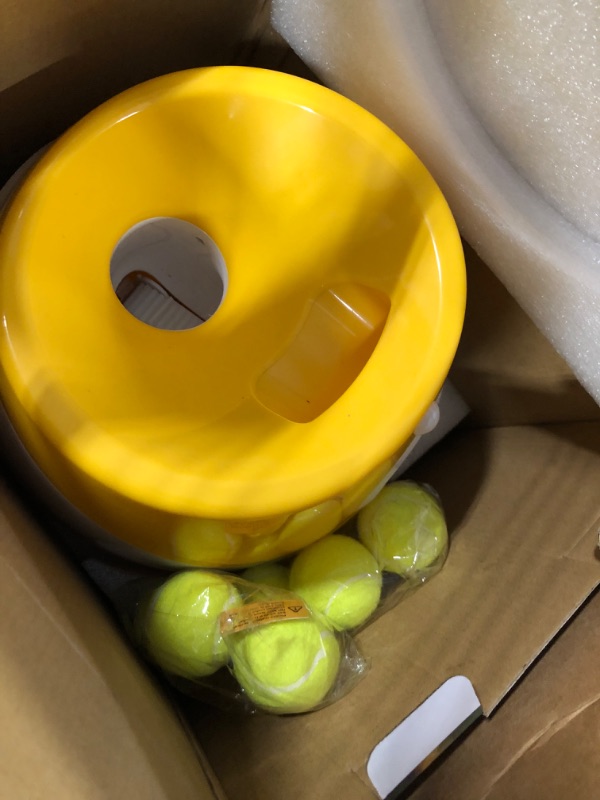 Photo 3 of ***USED***PARTS ONLY***SOLD AS IS ***ALL SALES ARE FINAL*** Automatic Dog Ball Launcher, with 12PCS Tennis Ball 3 Adjustable Distances Settings, Rechargeable Ball Launcher for Dogs,Interacive Dog Toys Thrower Machine Perfect for Small Dogs(Yellow)