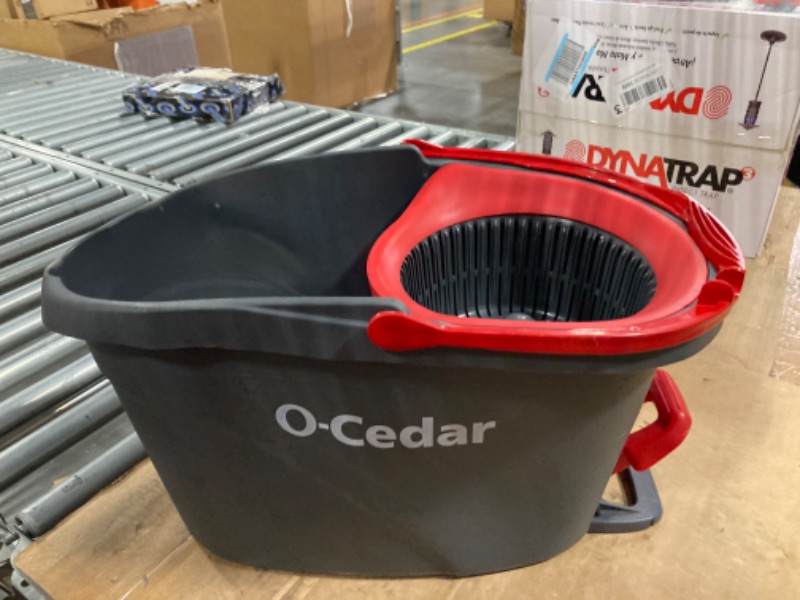 Photo 3 of ****USED***MISSING MOP HANDLE*** O-Cedar EasyWring Bucket Floor Cleaning System, Red, Gray, Standard EasyWring Single