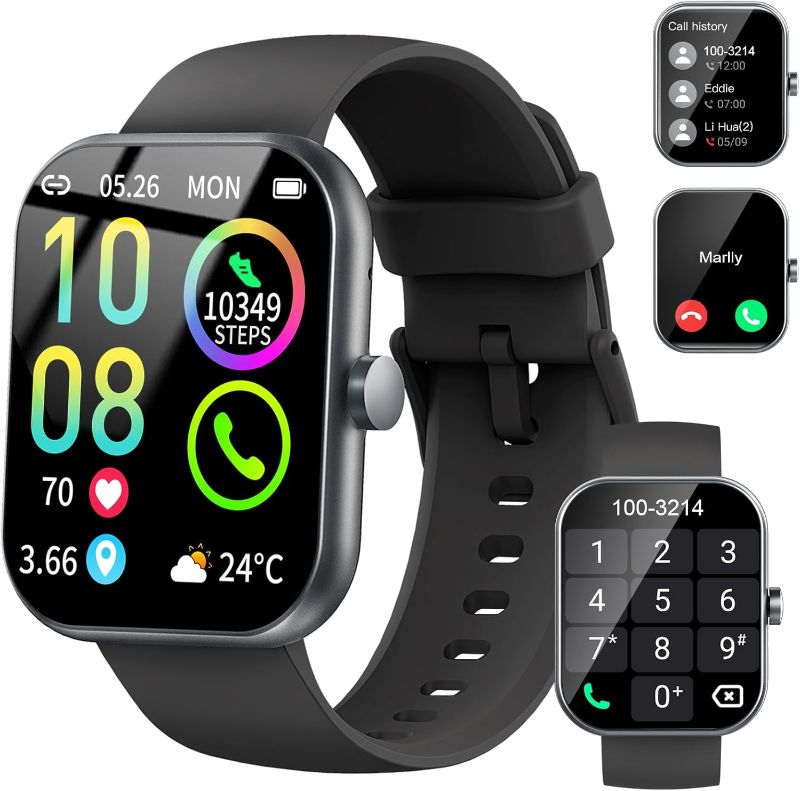 Photo 1 of 1.96" HD Screen SmartWatch for Men Women 113+ Sport Modes, Fitness Activity Tracker Heart Rate/Sleep Monitor/Pedometer, IP68 Waterproof, Smart Watches for Android iOS