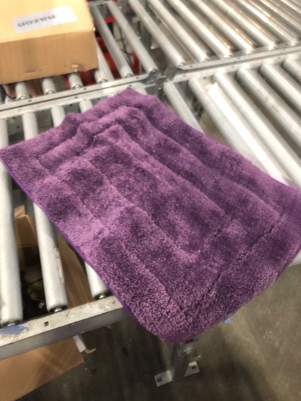 Photo 3 of GRANNY SAYS Bathroom Rugs Non Slip Washable, Soft Bath Mats for Bathroom, 16" x 24", Super Absorbent Bath Mat Small Rug, Shaggy Bathroom Floor Mat, Tub and Shower, Purple Purple 16" x 24"