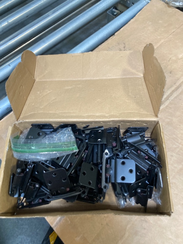 Photo 3 of ***USED*** Cabinets Hinges Matte Black 3/8" Overlay 50 Pack(25 Pairs) Hinges for Kitchen Cabinets Doors Slow Closing Cabinet Hinges Hardware Self-Closing Cabinet Hinges RV Semi-Concealed Cupboard Hinges