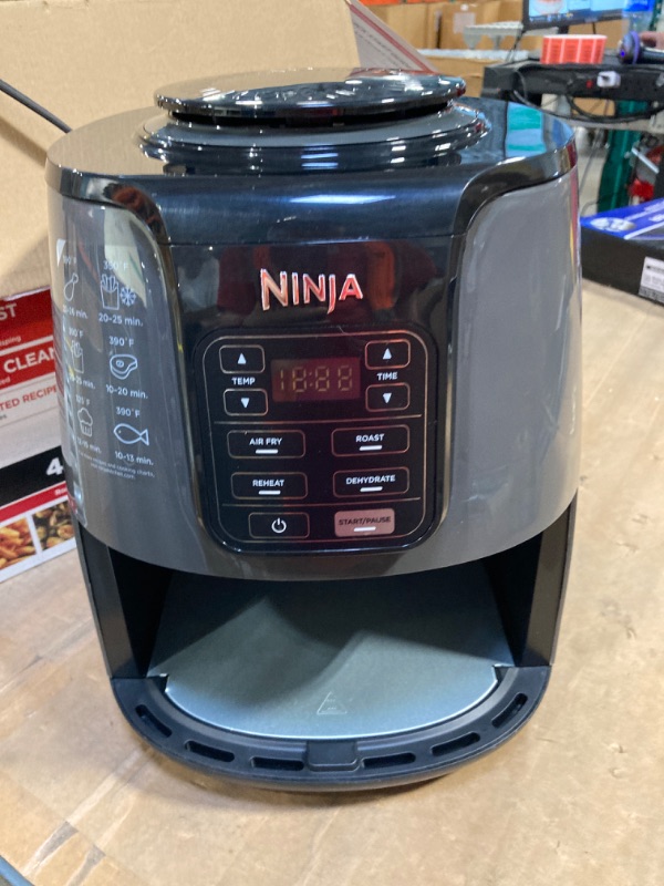 Photo 4 of ****USED***FOR PARTS ONLY***SOLD AS IS NO RETURNS*** Ninja AF101 Air Fryer that Crisps, Roasts, Reheats, & Dehydrates, for Quick, Easy Meals, 4 Quart Capacity, & High Gloss Finish, Grey 4 QT Grey