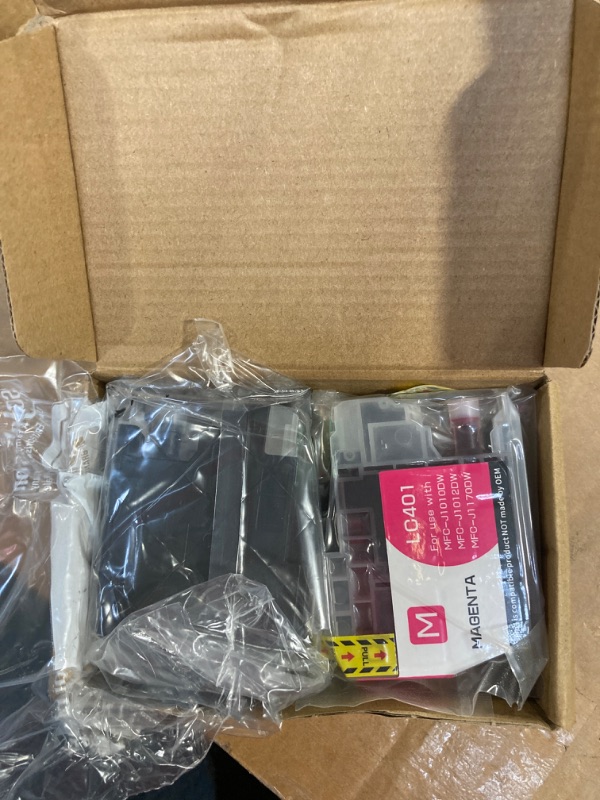 Photo 3 of LC401XL Ink Cartridges Replacement for Brother LC401XL LC401 Ink Work with MFC-J1010DW MFC-J1012DW MFC-J1170DW Printer 4 Pack (Black Cyan Magenta Yellow)