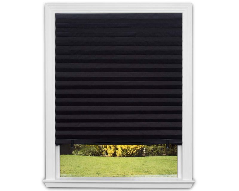 Photo 1 of  Redi Shade No Tools Original Blackout Pleated Paper Shade Black, 48 in x 72 in, 6 Count (Pack of 1)