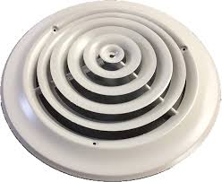 Photo 1 of 10" Round Ceiling Diffuser White Powder Coated with Outside Dimension of 14" Fitting in 10" Duct