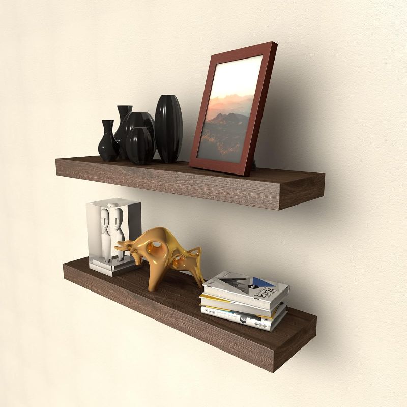 Photo 1 of ** black**
Floating Shelves Wood Set of 2 - Storage Shelf 30 Inch - Rustic Wall Mounted Storage Shelves for Bedroom, Living Room, Bathroom, Kitchen, Office, Farmhouse
