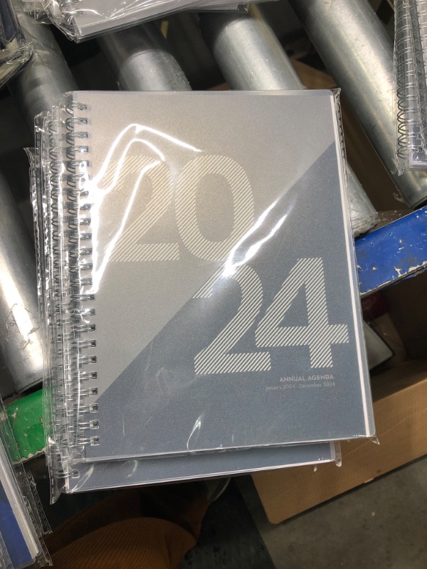 Photo 1 of 4 Rileys 2024 Planner - Day Planner 2024 Daily Weekly & Monthly, Flexible Cover, Notes Pages, Twin-Wire Spiral Binding, Agenda Planner, Geographic (8 x 6 inches, Black)
