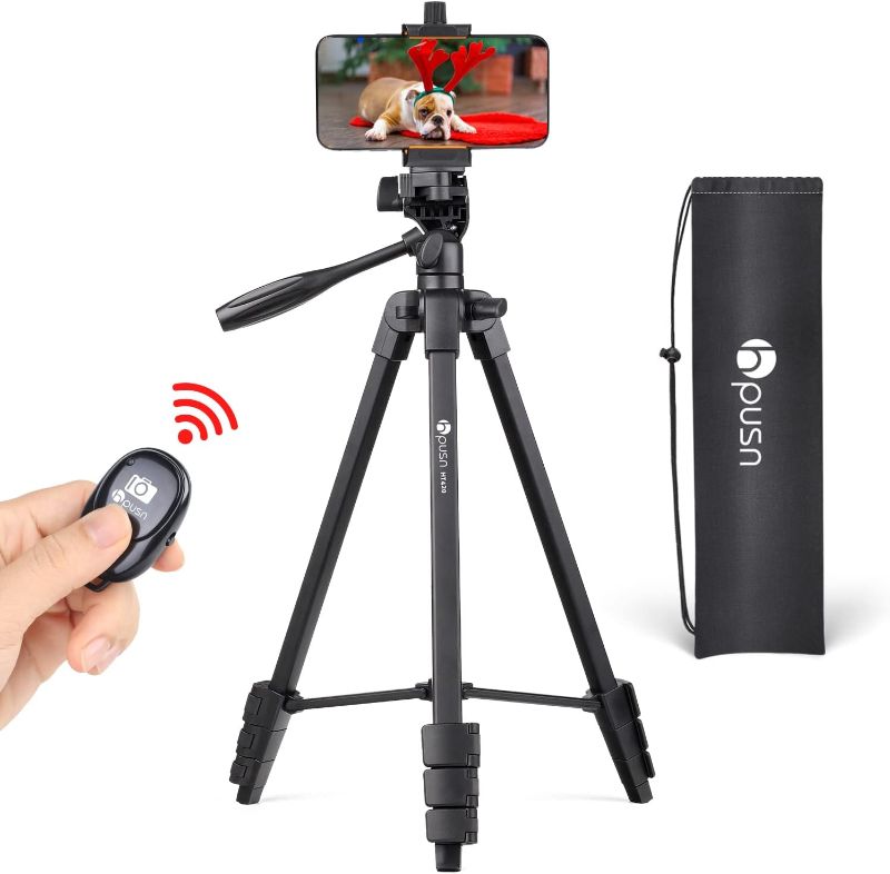 Photo 1 of * missing phone holder*
HPUSN Phone Tripod 55-inch Extendable and Lightweight 
Aluminum Tripod Stand Cell Phone Mount Holder, Wireless Remote, Portable Travel Tripod for Photography, Video Recording, Vlogging
