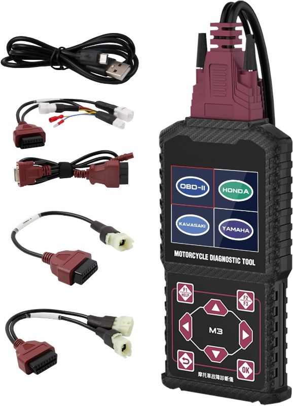 Photo 1 of ****USED** Motorcycle System Diagnostic Test Measurement Tools OBDII Motorcycle Fault Code Readers Scan Tools Motorcycle Code Reader Scanner Fit for Yamaha 2/3/4P,Kawasaki 4-6P,Honda 4P,OBDII
