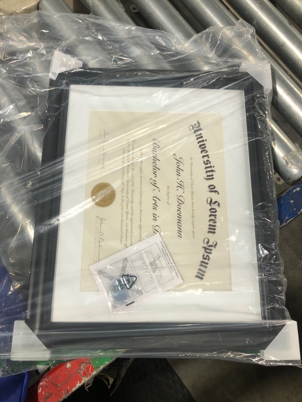 Photo 2 of ***USED**AmericanFlat Black Diploma Frame Certificate Frame W/Mat Shatter Resistant Glass
