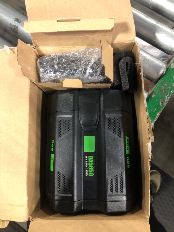 Photo 3 of ?Upgrade!? 56V 5.0Ah Replace Battery for EGO Power+ BA1400T Battery Lithium Ion Battery Compatible with 56V Power Tools CS1604 CS1804 CS1403 HT2400 for Power Station PST3040 +Battery Holder