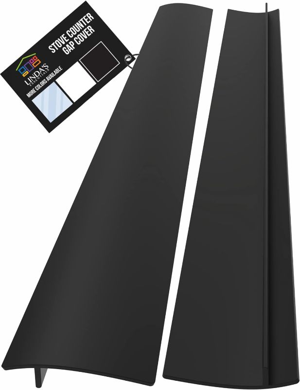 Photo 1 of ****USED*** Linda’s Essentials Silicone Stove Gap Covers (2 Pack), Heat Resistant Oven Gap Filler Seals Gaps Between Stovetop and Counter, Easy to Clean Stove Gap Guard (25 Inches, Black)
