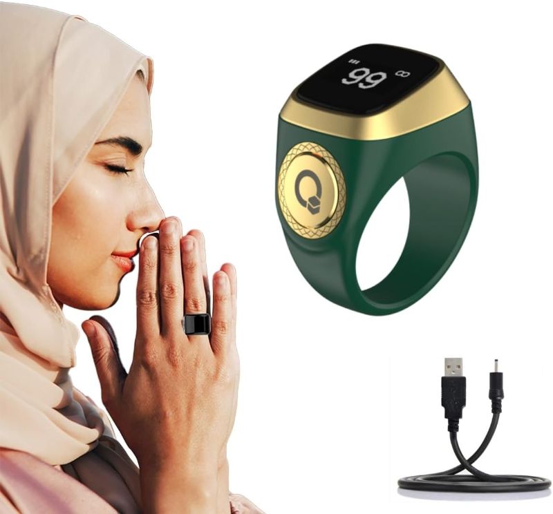 Photo 1 of ** use for parts**
Smart Ring Counter for Men,Digital Tasbeeh Tasbih Finger Counter Muslim Islamic Prayer Smart Rings Unisex Azan Alarm Clock Finger Counter Gifts 5 Prayer Time Reminder Pray Trackers (White, 18mm)
