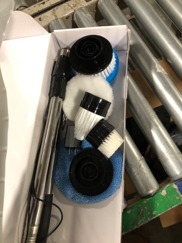 Photo 5 of *** SELLING AS PARTS NO RETURN AS IS*** Electric Spin Scrubber, Cordless Cleaning Brush with 8 Replaceable Brush Heads, Tub and Floor Tile 360 Power Scrubber Dual Speed with Adjustable & Detachable Handle for Bathroom Kitchen Car White