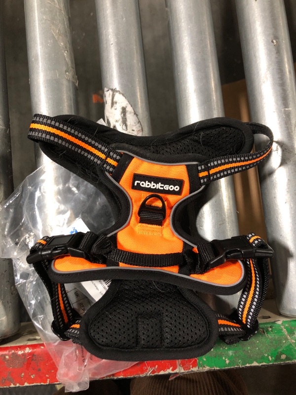 Photo 2 of ****USED****rabbitgoo Dog Harness, No-Pull Pet Harness with 2 Leash Clips, Adjustable Soft Padded Dog Vest, Reflective No-Choke Pet Oxford Vest with Easy Control Handle for Small Dogs,Orange,S Small Orange