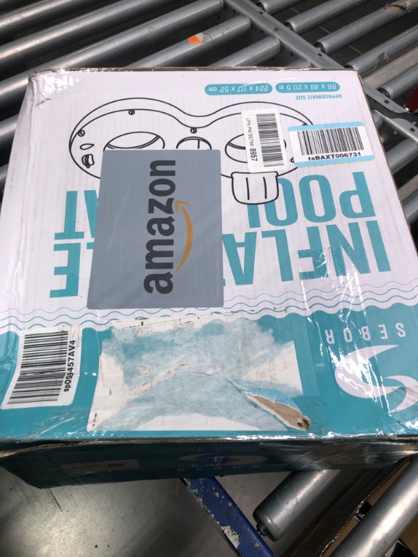 Photo 1 of Heavy Duty River Tube, Inflatable Floating Tube with Backrests, Cupholders & Handles - Extra Large, Deluxe Pool Tube for Summer Relaxation Mint Blue Double 1 pack