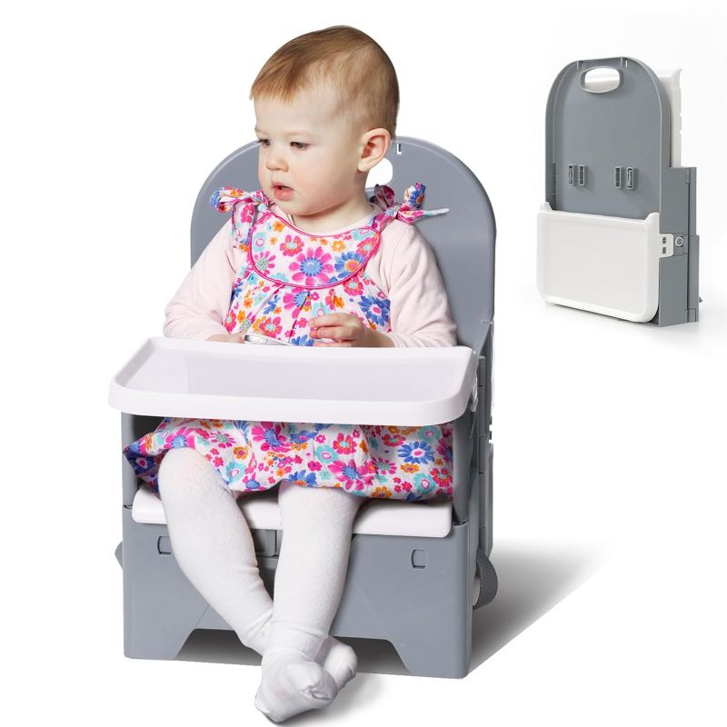 Photo 1 of 
Babelio Travel Booster Seat for Kitchen Chair, Portable High Baby Chair with Compact Folding Design, Great for Babies at Table, Beach, Camping, and Family.