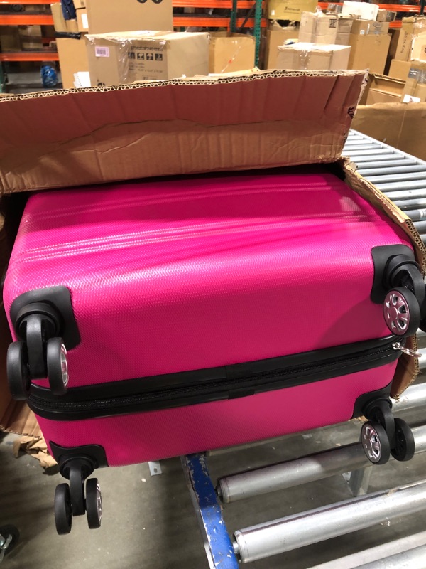 Photo 3 of ****USED*** NOT IN ORIGINAL PACKAGE**SET OF 3 * Rockland Melbourne Hardside Expandable Spinner Wheel Luggage, MAGENTA, 3 Piece (20"/24"/28")