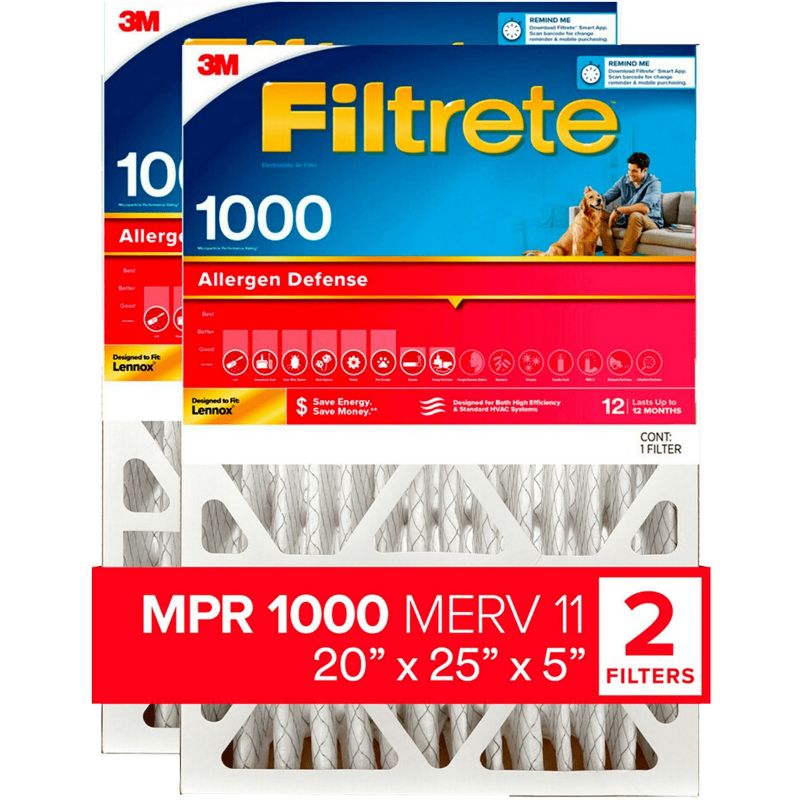 Photo 1 of 3M Filtrete 5-in. MPR 1000 Allergen Defense Furnace Filters - 20x25x5 - 2-Pack