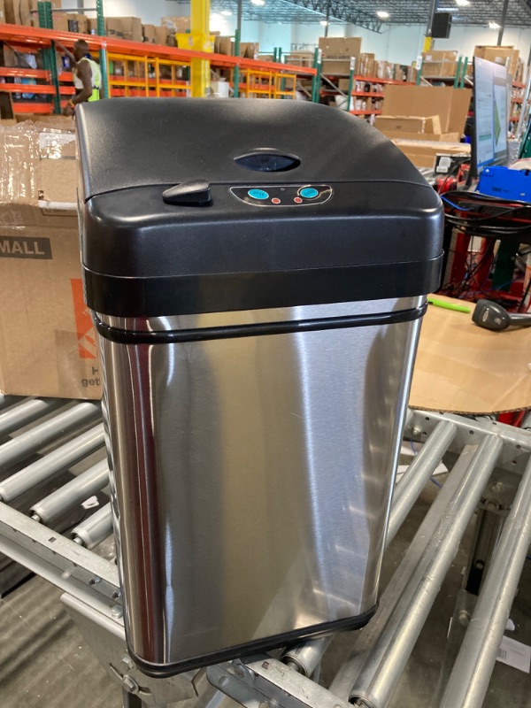 Photo 1 of ****USED***iTouchless Small Stainless Steel Kitchen Trash Can with AbsorbX Odor Filter System, Powered by Batteries (not Included) or Optional AC Adapter (Sold...