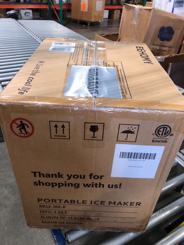 Photo 2 of ***SOLD AS PARTS ALL SALES FINAL*** 
EUHOMY Countertop Ice Maker Machine, 40Lbs/24H Auto Self-Cleaning, 24 Pcs Ice/13 Mins, Portable Compact Ice Maker with Ice Scoop & Basket, Perfect for Home/Kitchen/Office/Bar(Silver) 40lbs 1