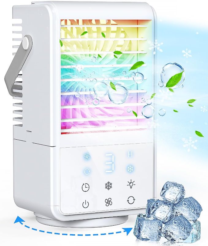 Photo 1 of 
Portable Air Conditioners, 3 Wind Speeds & 2 Spray Modes Evaporative Personal Air Cooler, 9H Timer and 7 Color Night Light Personal Air Conditioner for..