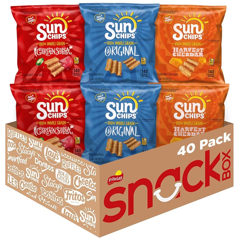 Photo 1 of **NO GARDEN SALSA** SunChips Multigrain Snacks, Variety Pack, 1 Ounce (Pack of 40) 
