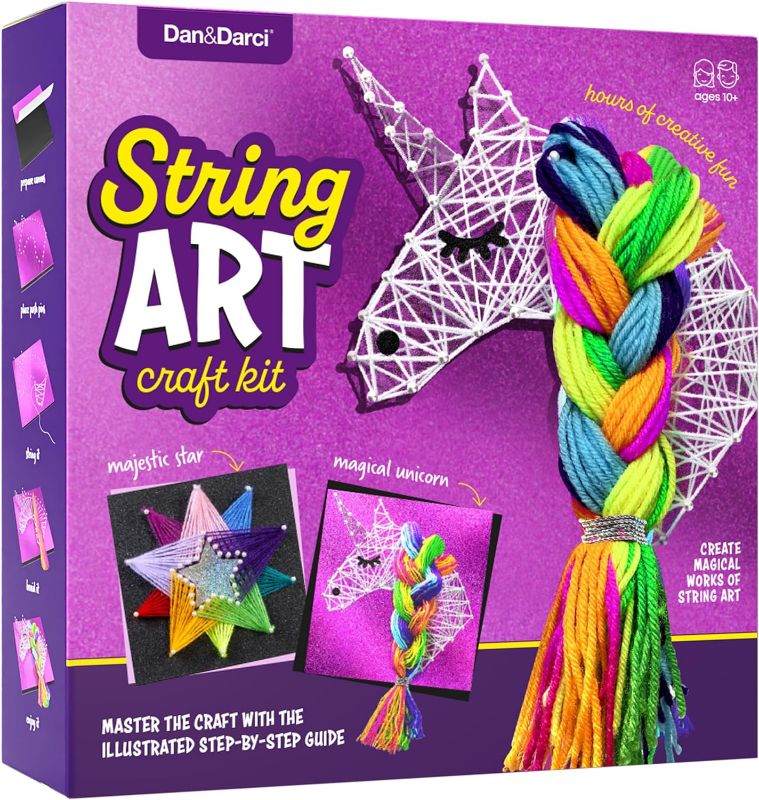 Photo 1 of Dan&Darci Art Craft Kit for Kids - Unicorn & Star String Art Set for Girls & Boys Ages 8-12 - Arts and Crafts Gifts
