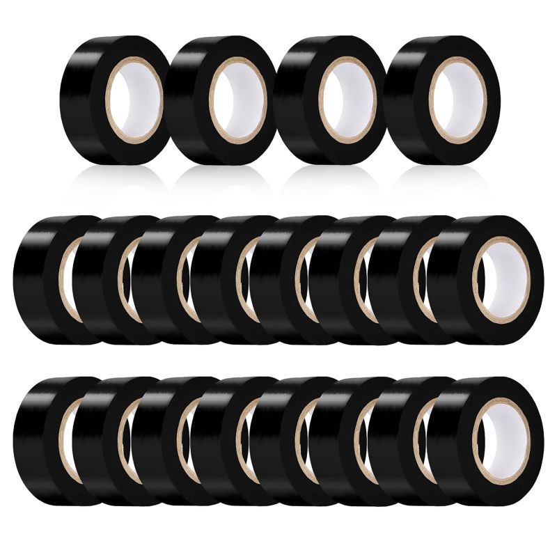 Photo 1 of 20 Rolls Electrical Tape 3/4 Inch x 60ft Width High Temperature Resistance Waterproof Flame Retardant Electric Tape Adhesive Wire Tape for Engine Electrical Wiring Repair Indoor Outdoor 