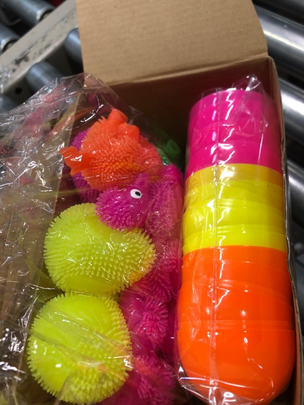 Photo 1 of AMENON 12 Pack Easter Toys for Kids, 3.4" Large Easter Eggs Filled Light Up Squeeze Balls Animals Toys, Glow in The Dark Sensory Stress Fidget Toys Toddlers Boys Girls Easter Basket Stuffers Eggs Hunt