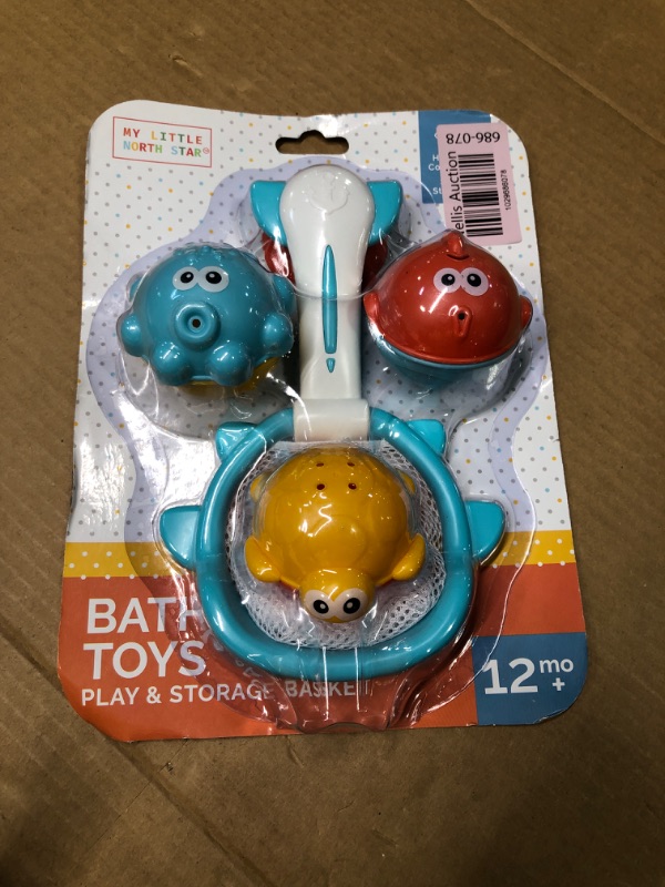 Photo 2 of Baby Bath Fishing Toy Set, 3 Pack Bath Sprinkler Toy with Fishing Net - Turtle, Fish & Octopus Bath Toys for Baby Toddlers Infants, 18 Months+ - Ideal Christmas, Birthday Gift Toddler Bathtub Pool Toy