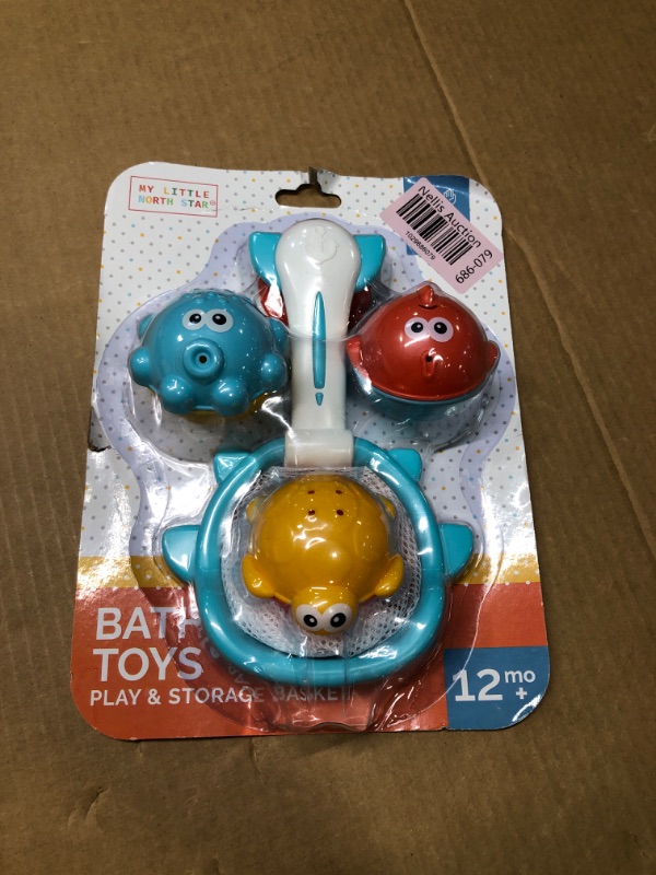 Photo 2 of Baby Bath Fishing Toy Set, 3 Pack Bath Sprinkler Toy with Fishing Net - Turtle, Fish & Octopus Bath Toys for Baby Toddlers Infants, 18 Months+ - Ideal Christmas, Birthday Gift Toddler Bathtub Pool Toy