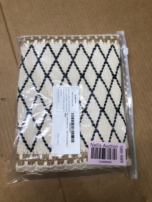 Photo 1 of Boho Pillow Covers, Throw Pillow Covers 18 x 18inch with Tassels for Farmhouse Living Room, Cotton & Burlap Textured Striped Woven 1PC (Beige & Black Grid) 1 Pack Black Grid 18" x 18"