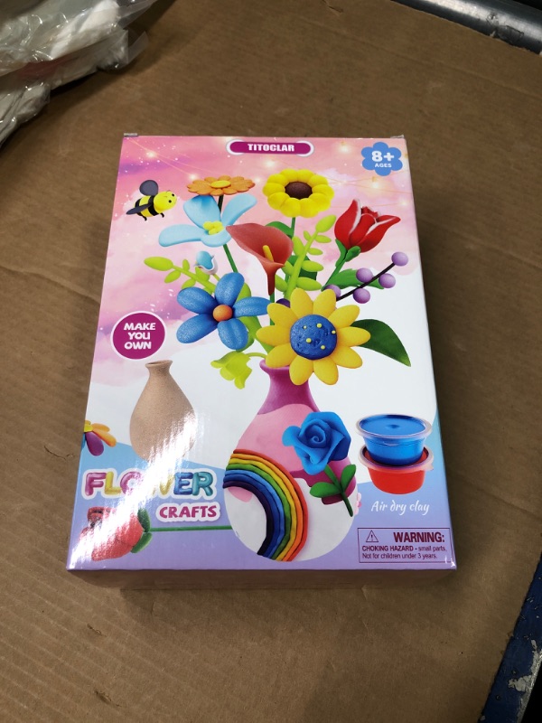 Photo 2 of " NEW FACTORY SEALED"  Titoclar Arts & Crafts Kits for Kids Girls 8-12, Air Dry Clay Modeling Clay, Mothers Day Crafts for Kids, Birthday Mothers Day Gifts for Girls 6 7 8 9 10 11 12 Year Old, Girl Kids Toys Clay Flowers