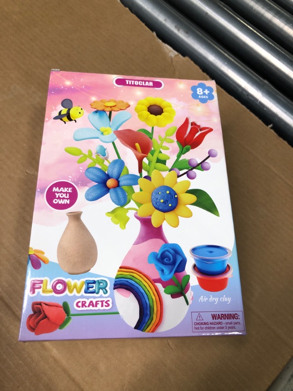 Photo 2 of " NEW FACTORY SEALED" Titoclar Arts & Crafts Kits for Kids Girls 8-12, Air Dry Clay Modeling Clay, Mothers Day Crafts for Kids, Birthday Mothers Day Gifts for Girls 6 7 8 9 10 11 12 Year Old, Girl Kids Toys Clay Flowers