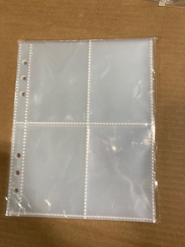 Photo 1 of A5 Binder Inserts, 6 Ring 100 Envelopes Money Saving Challenge, 25 Sheets Clear Cash Stuffing Pouches Planner Sleeves for Photocard(4 Grids)