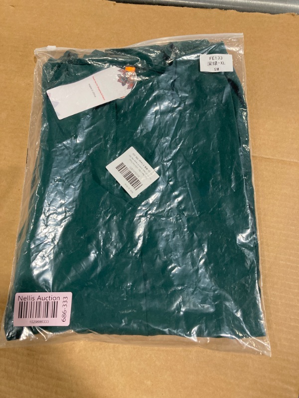 Photo 1 of Feiersi Women's V Neck 3/4 Sleeve Chiffon Shirts Business Casual Tops Work Blouses X-Large 005dark Green