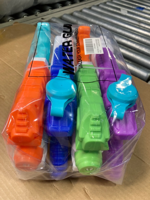 Photo 1 of " NEW FACTORY SEALED" 4 Pack Water Gun for Kids Adults - Super Squirt Guns Soaker with 400CC High Capacity 30FT Long Shooting Range - Summer Pool Toys Beach Gifts for Boy Girls (4Packs-A)