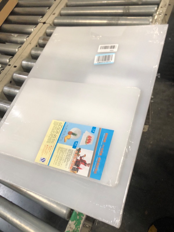 Photo 1 of 2 Pcs Large Plastic Cutting Boards for Kitchen White Cutting Board Set 30 x 18 x 0.4 in and 18 x 12 x 0.4 in Non Slip Cutting Board Dishwasher Safe Chopping Board Meat Cutting Board