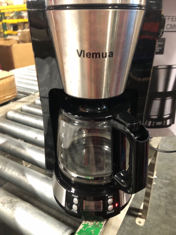 Photo 1 of 10-Cup Electric Programmable Coffee Maker, Automatic Drip Black Cafe-Maker with Timer, Auto Shut Off/Smart Anti-Drip System/Keep-warm Plate