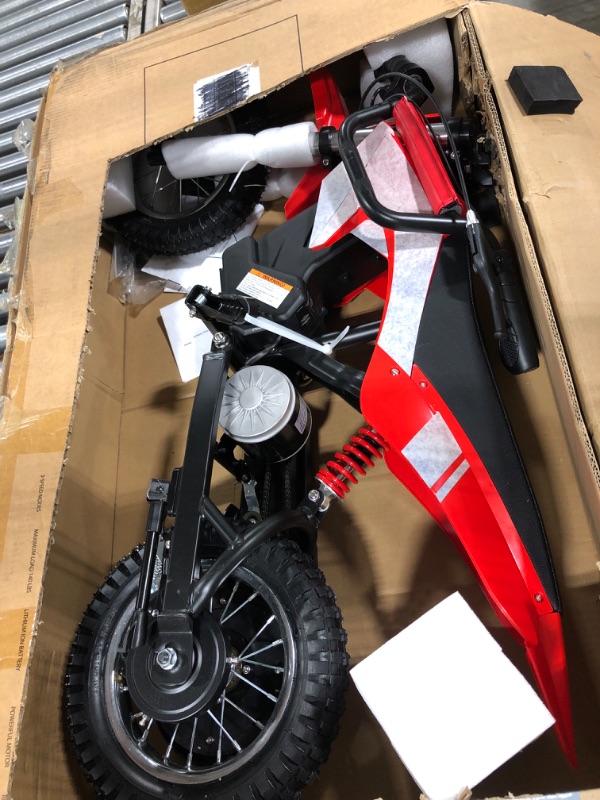 Photo 3 of Electric Dirt Bike, Electric Motorcycle for Kids Ages 3-10- Up to 15.5MPH & 13.7 Miles Long-Range, 300W&36V Red